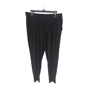 Eileen Fisher Pull On Ankle Pants Size PL Black Women Cropped 32x25 Minimalist